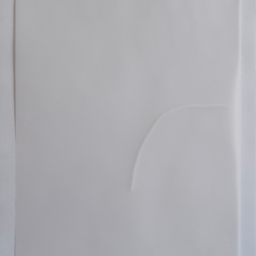 "Estado de calle. Primera parte, pieza # 9" / Técnica: tapabocas desmembrado y bordado sobre papel / Dimensiones de la obra: 24 x 33,5 cm. Sin enmarcar.