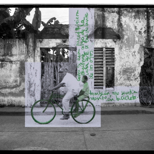 "La pared del Viento # 20" / Técnica: fotografía análoga, texto, dibujo. Película: Ilford Pan 100 / Dimensiones de la obra: 20 x 30 cm.